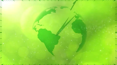 Ecology environment earth planet with endless loop time clock Stock Footage 338106930