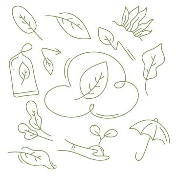 Ecology environment icon resources bundle set with line doodle style for ec.. Stock Illustration