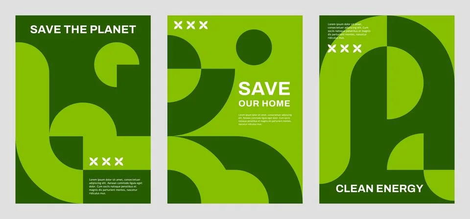 Ecology environment poster with abstract pattern Illustrazione stock