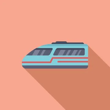 Ecology fast train icon flat vector. Public transport Illustrazione stock