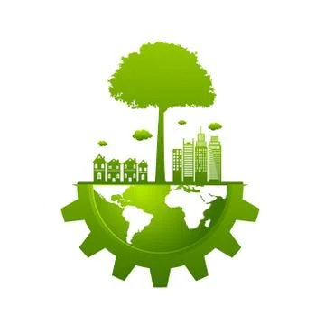 Ecology friendly concept. save world Stock Illustration