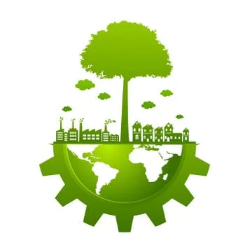 Ecology friendly concept. save world Stock Illustration