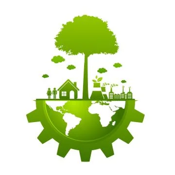 Ecology friendly concept. save world Stock Illustration