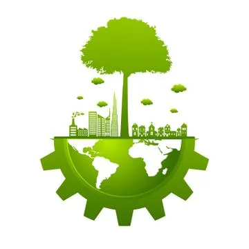 Ecology friendly concept. save world Stock Illustration