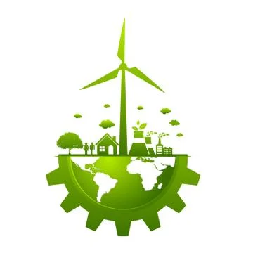 Ecology friendly concept. save world Stock Illustration