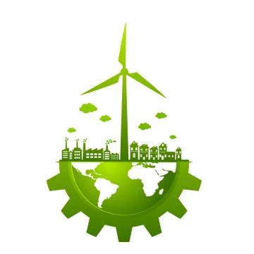 Ecology friendly concept. save world Stock Illustration