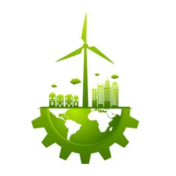 Ecology friendly concept. save world Stock Illustration