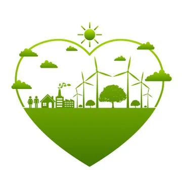 Ecology friendly concept. save world Stock Illustration