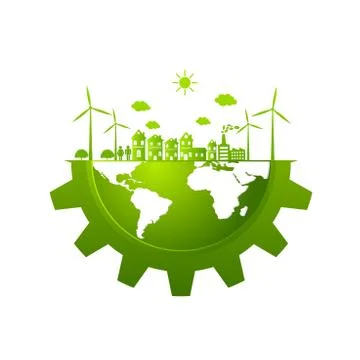 Ecology friendly concept. save world Stock Illustration