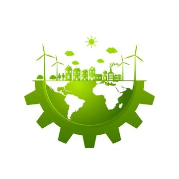 Ecology friendly concept. save world Stock Illustration