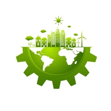 Ecology friendly concept. save world Stock Illustration