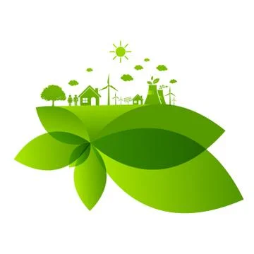 Ecology friendly concept. save world Stock Illustration