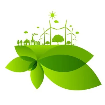 Ecology friendly concept. save world Stock Illustration