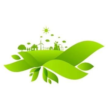 Ecology friendly concept. save world Stock Illustration