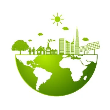 Ecology friendly concept. save world Stock Illustration
