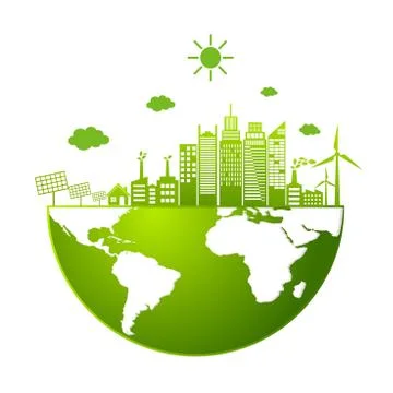Ecology friendly concept. save world Stock Illustration