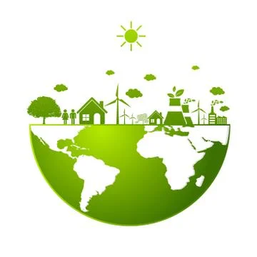 Ecology friendly concept. save world Stock Illustration
