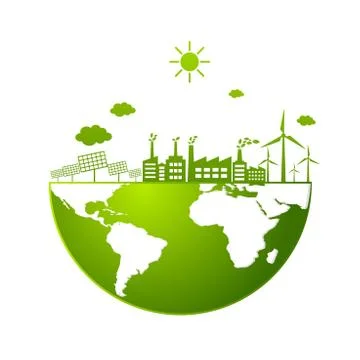 Ecology friendly concept. save world Stock Illustration