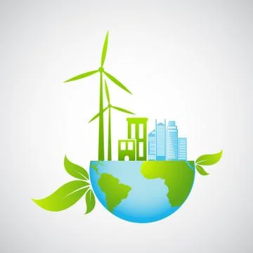 Ecology friendly concept. save world Stock Illustration