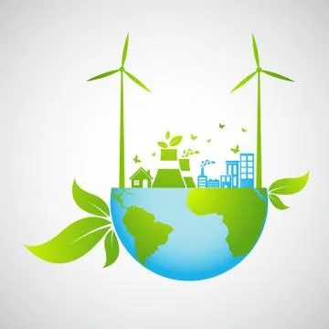 Ecology friendly concept. save world Stock Illustration