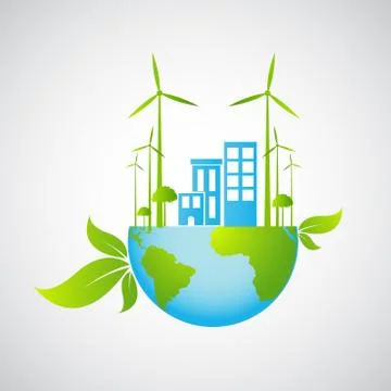 Ecology friendly concept. save world Stock Illustration