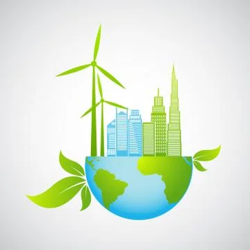 Ecology friendly concept. save world Stock Illustration