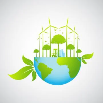 Ecology friendly concept. save world Stock Illustration