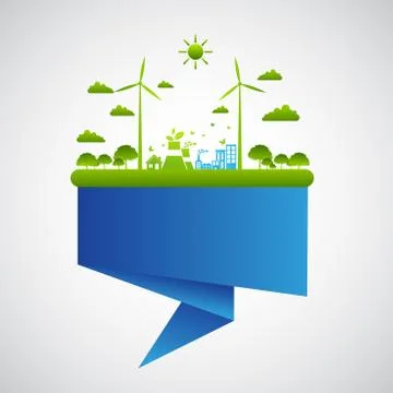 Ecology friendly concept. save world Stock Illustration