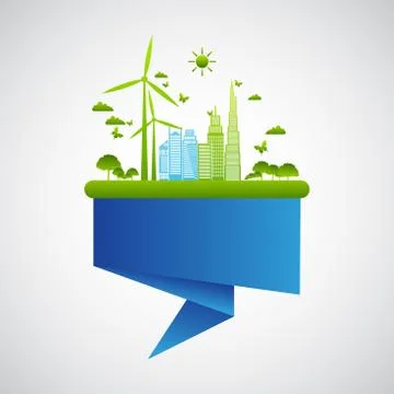 Ecology friendly concept. save world Stock Illustration