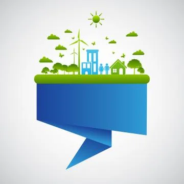 Ecology friendly concept. save world Stock Illustration