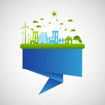 Ecology friendly concept. save world Stock Illustration