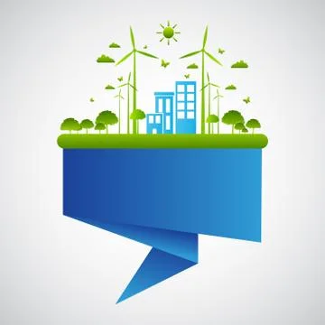 Ecology friendly concept. save world Stock Illustration