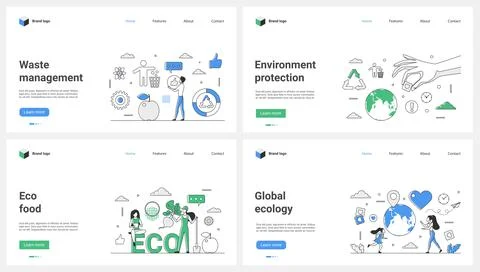 Ecology, global sorting and distribution of waste, eco food, environment Stock Illustration
