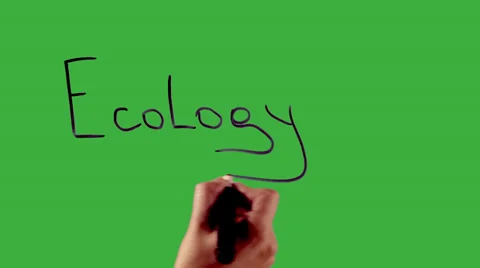 Ecology - Hand writing on green screen Stock Footage 33783546