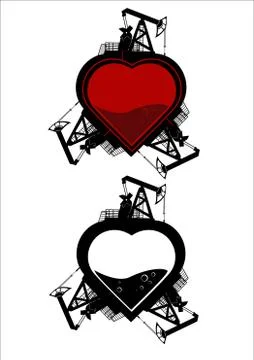Ecology heart Illustrazione stock