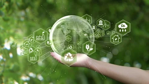 Ecology icon concept. ESG environment, society and governance. Saving the planet Stock Footage 246536830