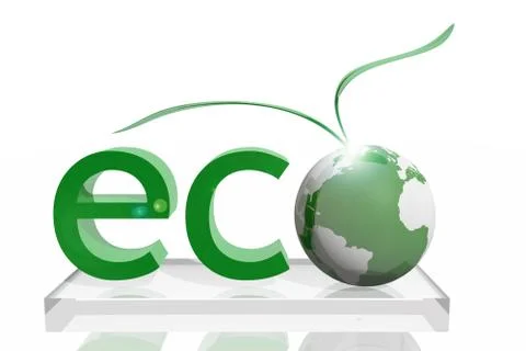 Ecology icon on the planet Stock Illustration