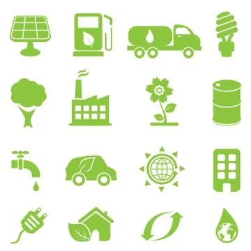 Ecology icon set Stock Illustration
