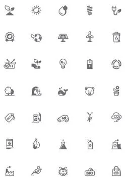 Ecology icon set Stock Illustration
