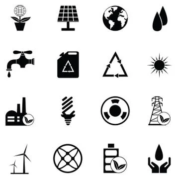 Ecology icon set Stock Illustration