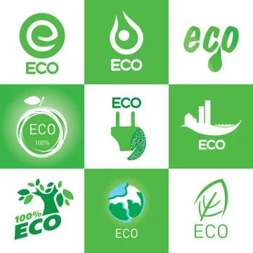 Ecology Icon Set Stock Illustration