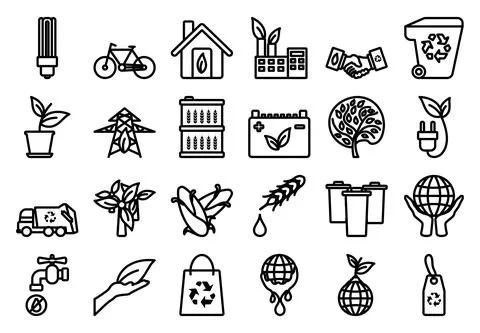 Ecology Icon Set Stock Illustration
