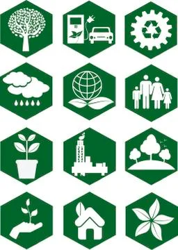 Ecology icons Stock Illustration