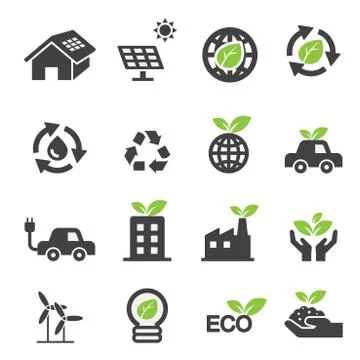 Ecology icons Stock Illustration