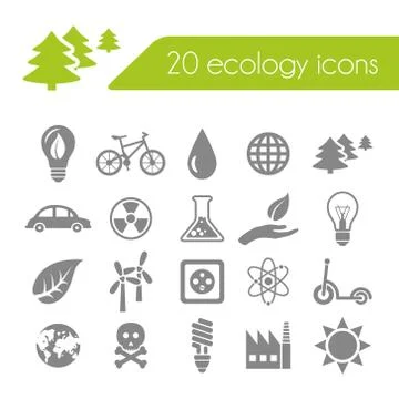 Ecology icons Stock Illustration