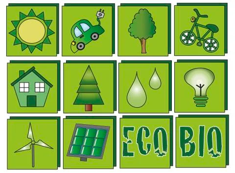 Ecology icons Stock Illustration