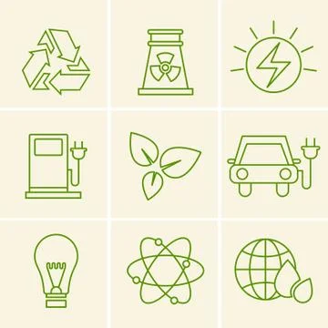 Ecology icons Stock Illustration