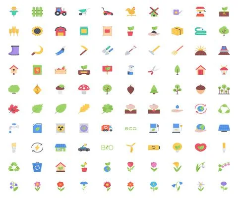 The ecology icons pack Stock Illustration