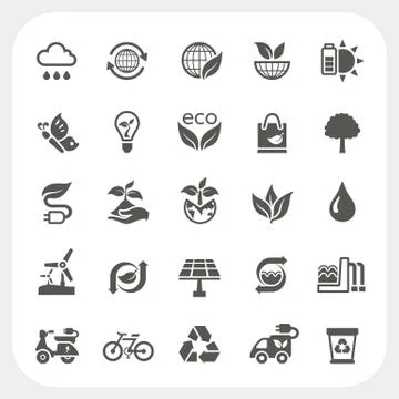 Ecology icons set Stock Illustration