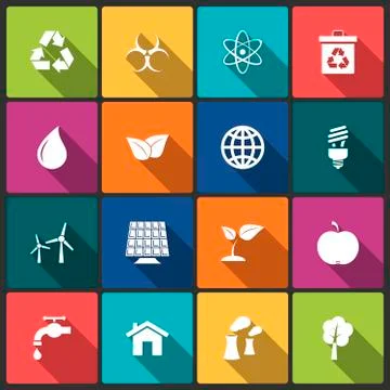 Ecology icons set Stock Illustration